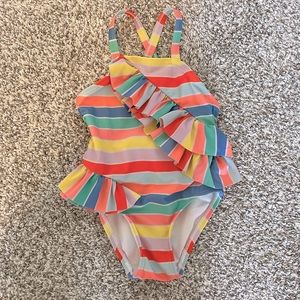 Cat & Jack rainbow stripe swimsuit. Size 2T